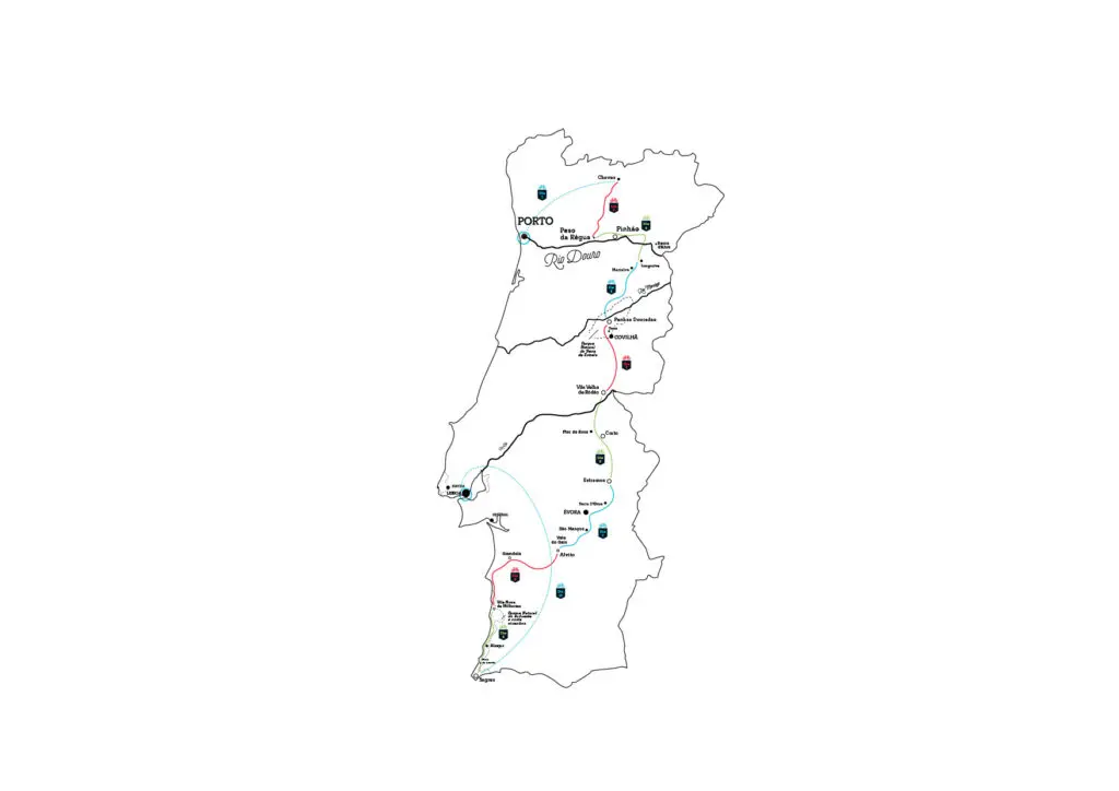 bike tour across portugal - tour map