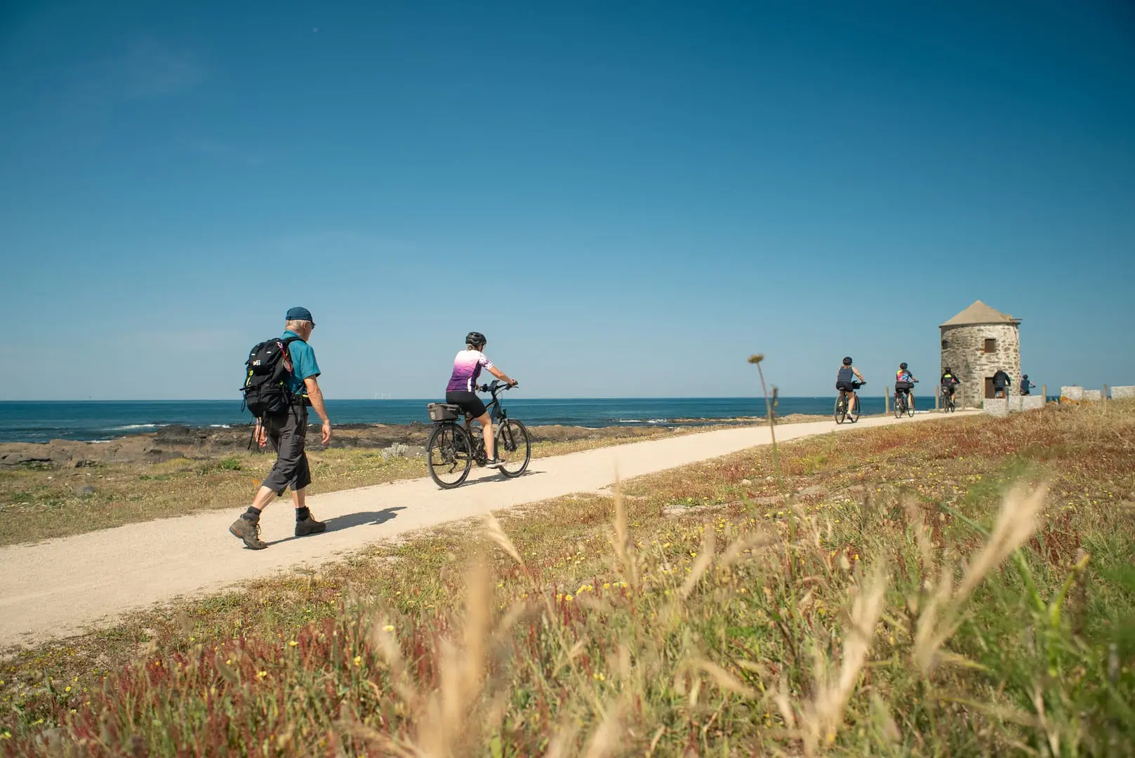 Share parts of the Portuguese Camino de Santiago route, cycling by the Atlantic Ocean.