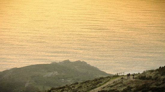 sunset on a bike tour in portugal