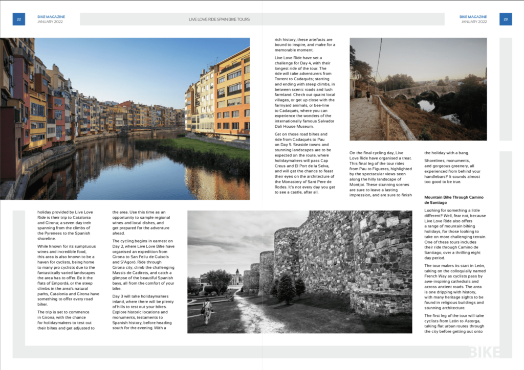 Bike Mag article page 3 - bike tours in Spain