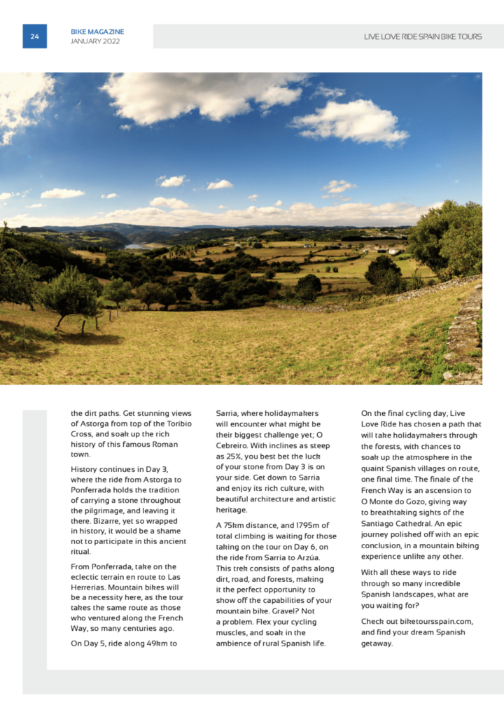 Bike Mag article page 4 - bike tours in Spain