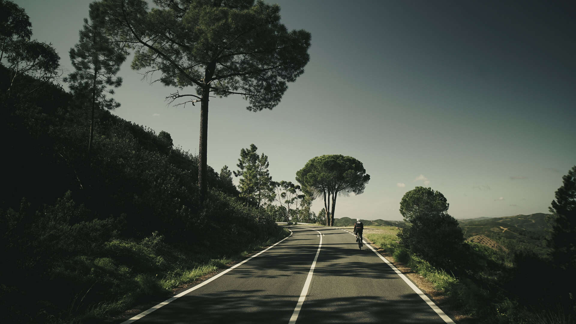 road cycling algarve solo rider climbing