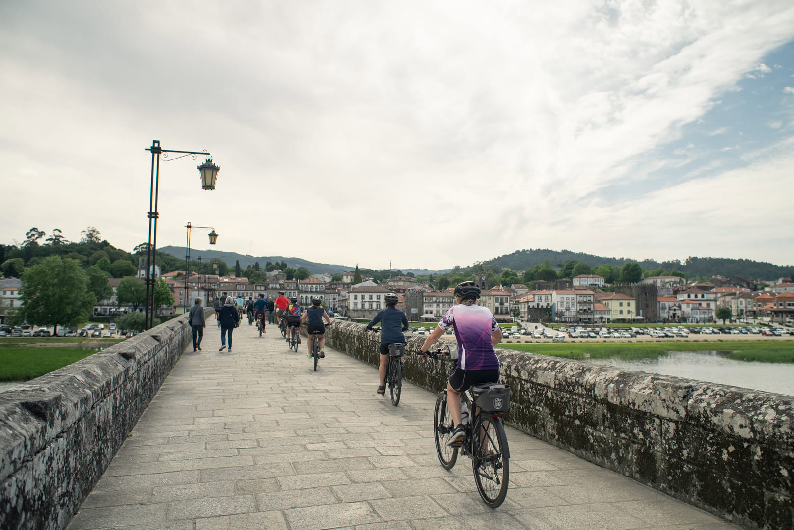 crossing Ponte de Lima historical bridge