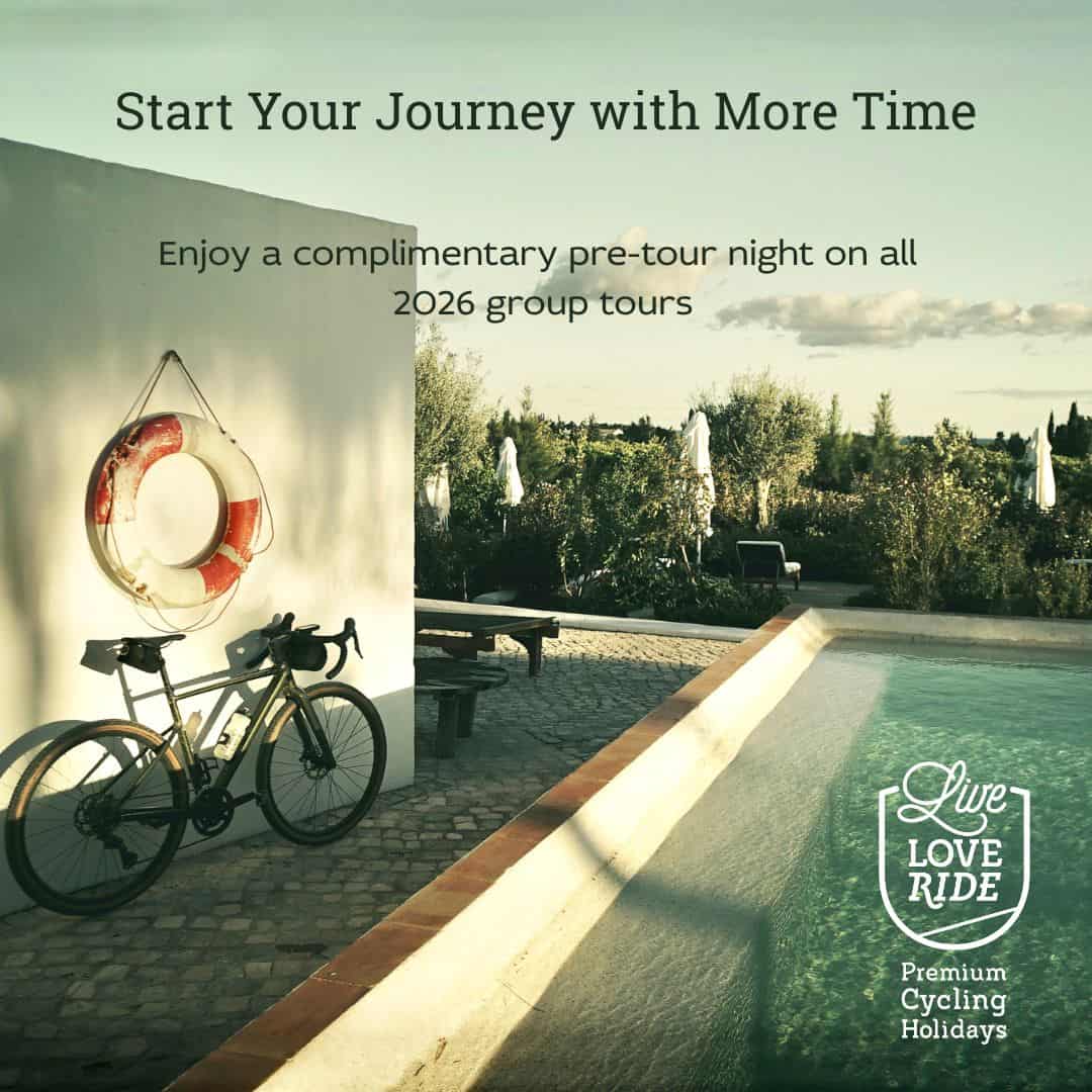 free extra night for 2026 group bike tours campaign