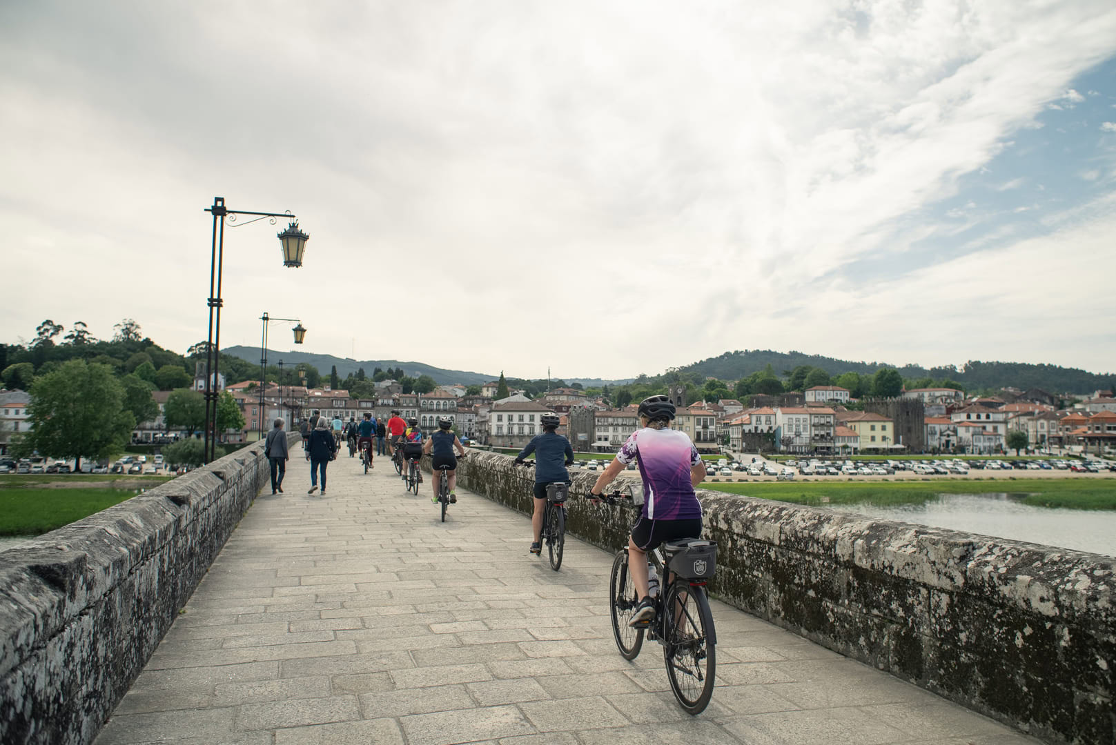 crossing Ponte de Lima historical bridge