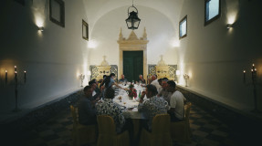 Dinner on our bike tour across portugal in Alentejo